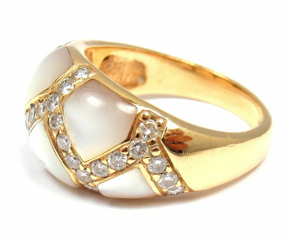 Kabana Jewelry & Watches:Fine Jewelry:Rings Kabana 14k Yellow Gold Mother of Pearl 0.30ctw Diamond Ring 5.75