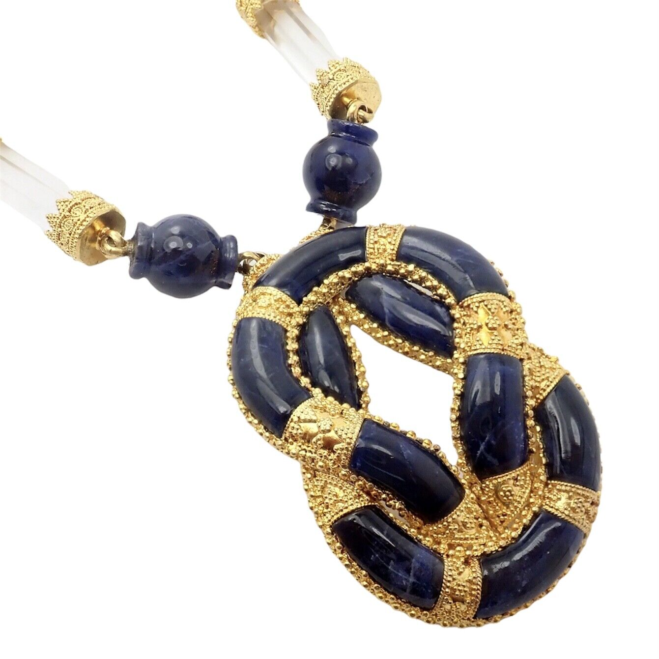 Lalaounis 18k Sodalite Crystal Hercules Knot Necklace for sale at auction  on 7th March | Bidsquare