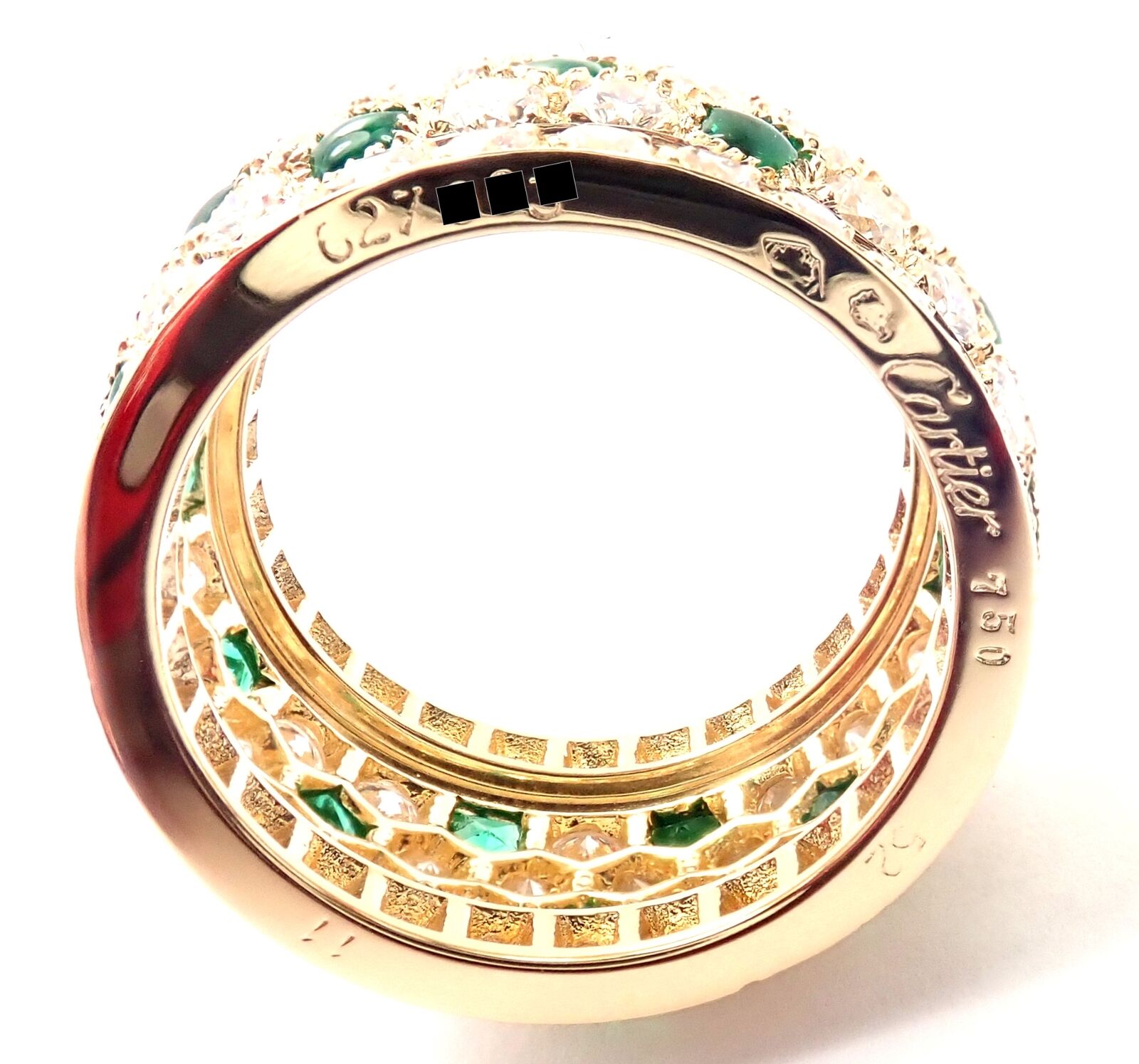 Authentic Cartier Nigeria 18k Yellow Gold Diamond Emerald Wide