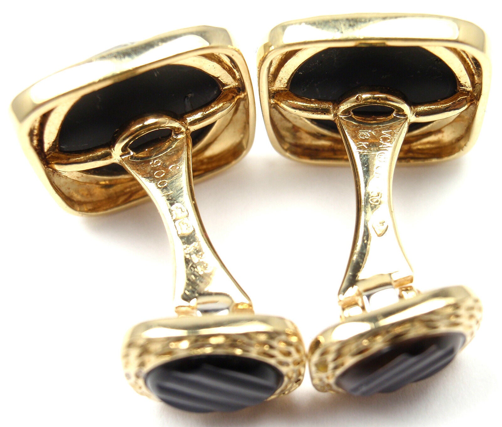 Van Cleef & Arpels Jewelry & Watches:Men's Jewelry:Cufflinks Rare! Authentic Vintage Van Cleef & Arpels 18k Yellow Gold Agate Cufflinks