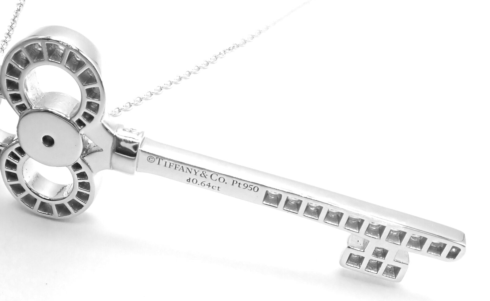 Tiffany & Co. Jewelry & Watches:Fine Jewelry:Necklaces & Pendants Authentic! Tiffany & Co Crown Platinum Diamond Large Key Pendant Necklace