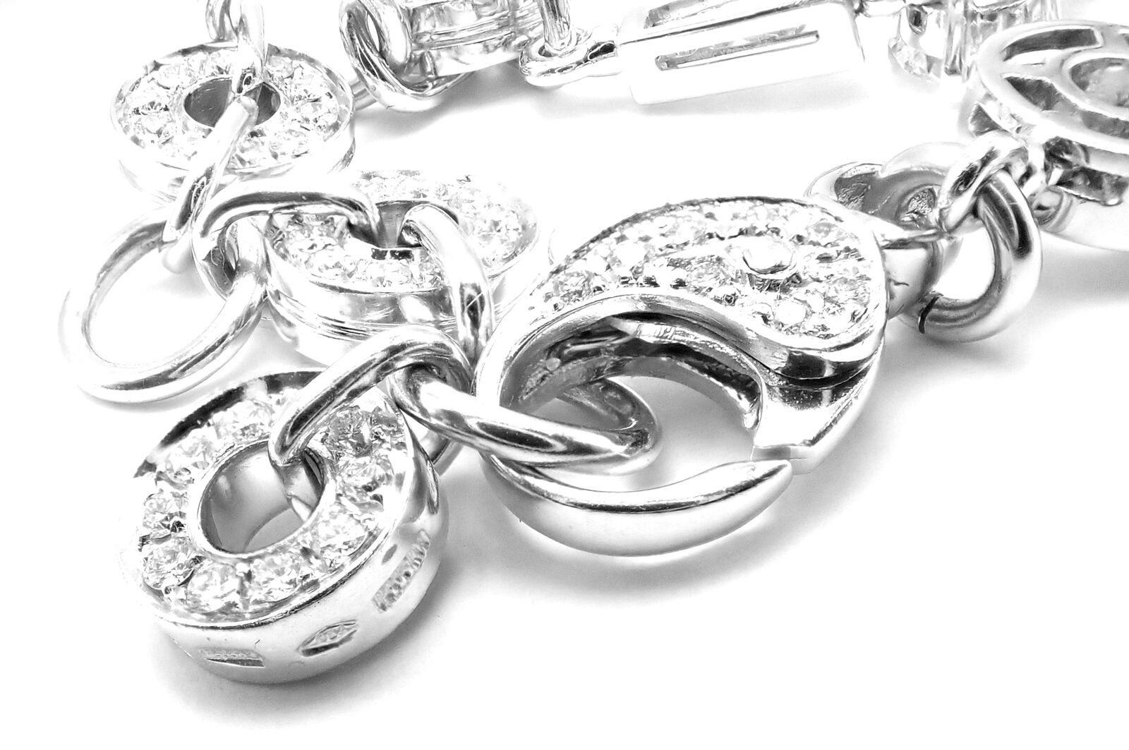 Bulgari Jewelry & Watches:Fine Jewelry:Necklaces & Pendants Rare! Authentic Bvlgari Bulgari Allegra 18k White Gold Diamond Tennis Necklace