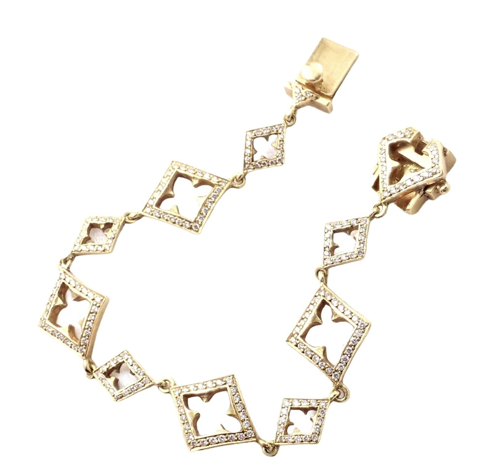 Loree Rodkin Jewelry & Watches:Vintage & Antique Jewelry:Bracelets & Charms Rare Loree Rodkin 18k Yellow Gold 3ctw Diamond Cross Bracelet