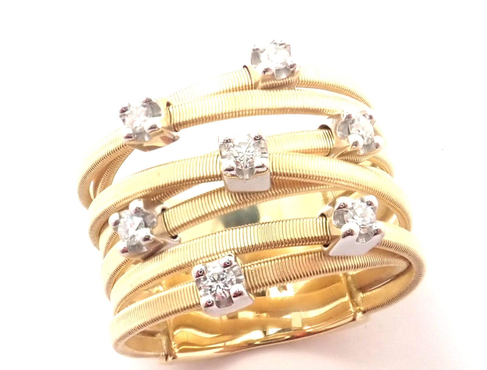 Marco Bicego Jewelry & Watches:Fine Jewelry:Rings Authentic! Marco Bicego Marrakech 18k Yellow Gold Diamond 7 Row Band Ring