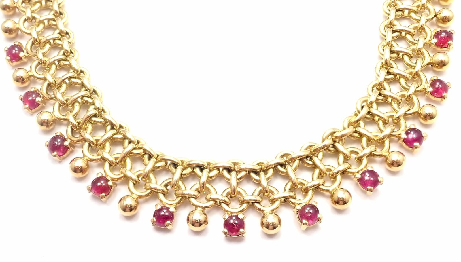 Tiffany & Co. Jewelry & Watches:Fine Jewelry:Necklaces & Pendants Rare! Vintage Authentic Tiffany & Co 18k Yellow Gold Ruby Collar Necklace