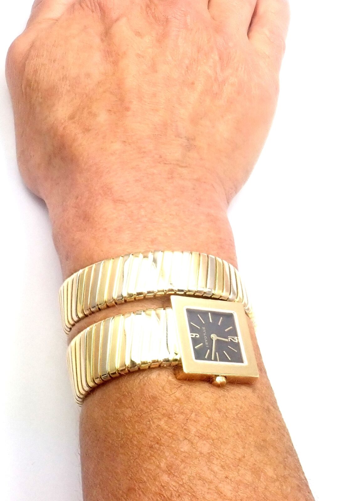 Bulgari Jewelry & Watches:Watches, Parts & Accessories:Watches:Wristwatches Bulgari Bvlgari 18k Tri-Color Gold Tubogas Serpent Snake Bracelet Watch Box Cert