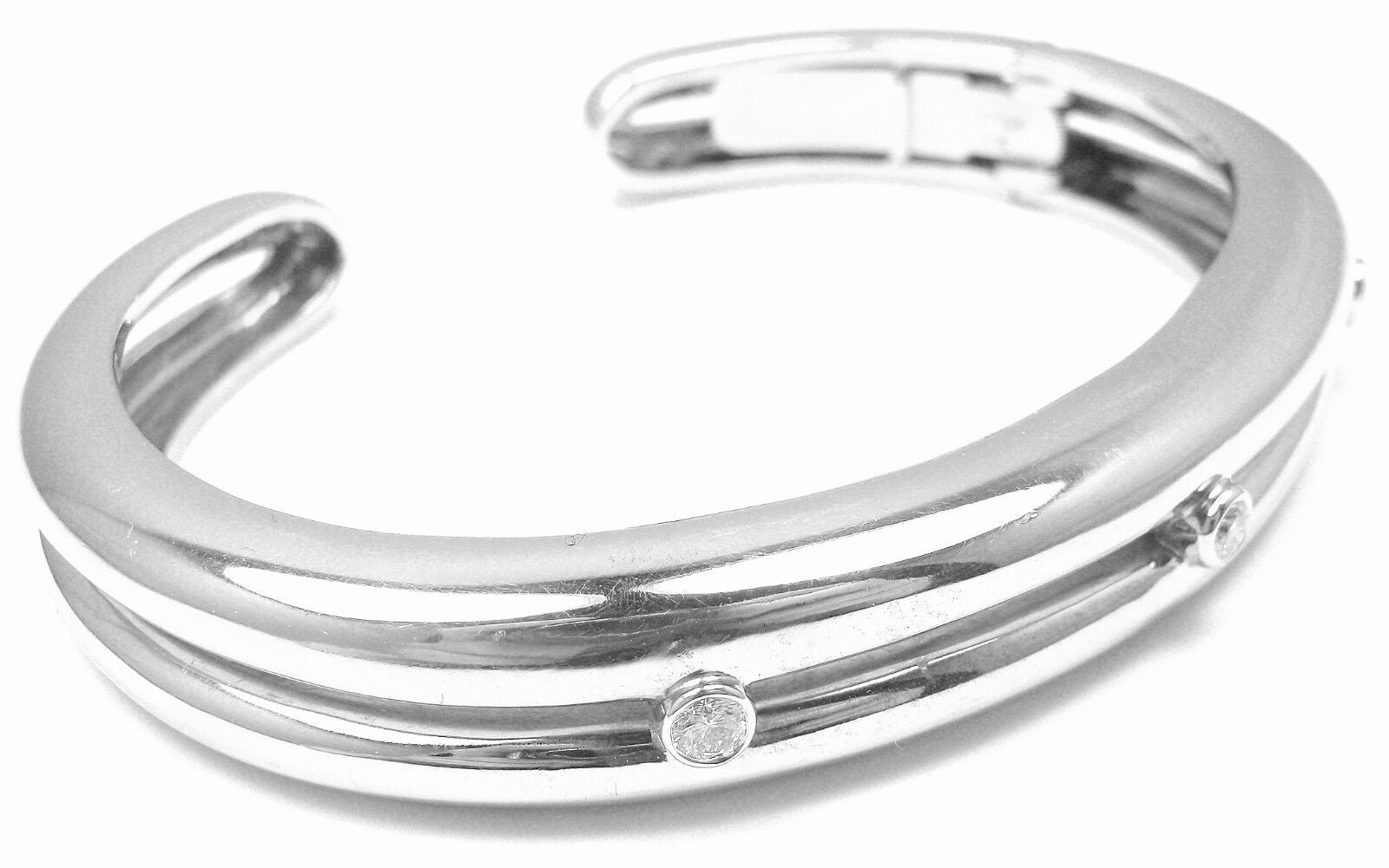 Andrew Clunn Jewelry & Watches:Fine Jewelry:Bracelets & Charms Authentic! Andrew Clunn 18k White Gold Diamond Cuff Bracelet