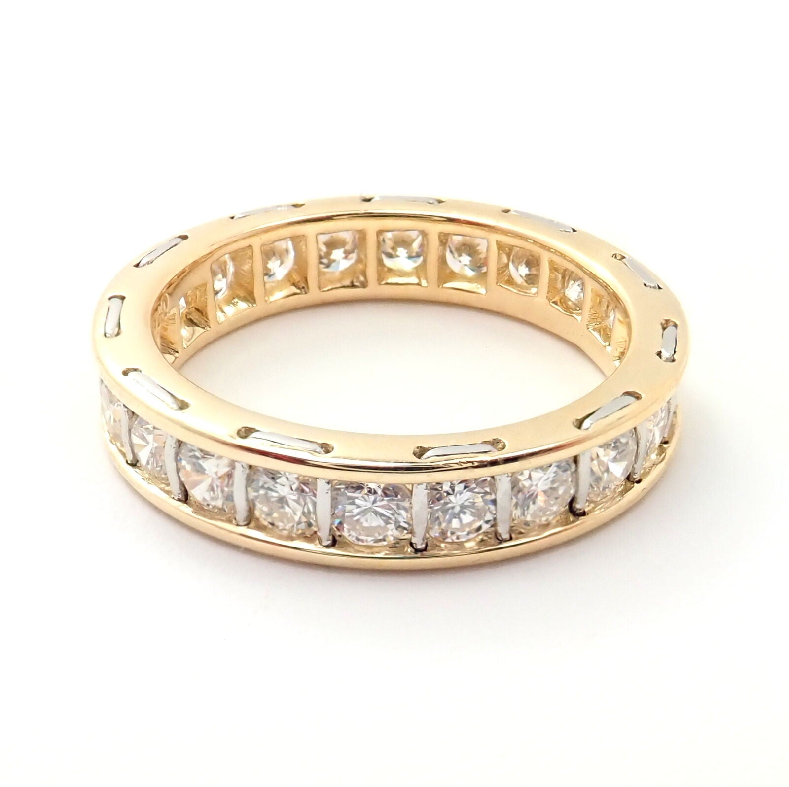 Cartier Jewelry & Watches:Fine Jewelry:Rings Authentic Vintage Cartier Stitches 18k Gold Diamond Eternity Band Ring Size 5