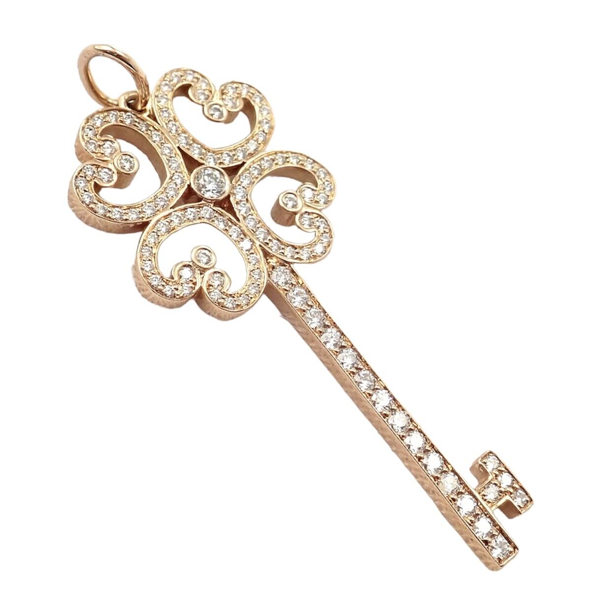 Tiffany & Co Jewelry & Watches:Fine Jewelry:Necklaces & Pendants Rare! Tiffany & Co 18k Rose Gold Enchant Quatra Heart Key Pendant Necklace