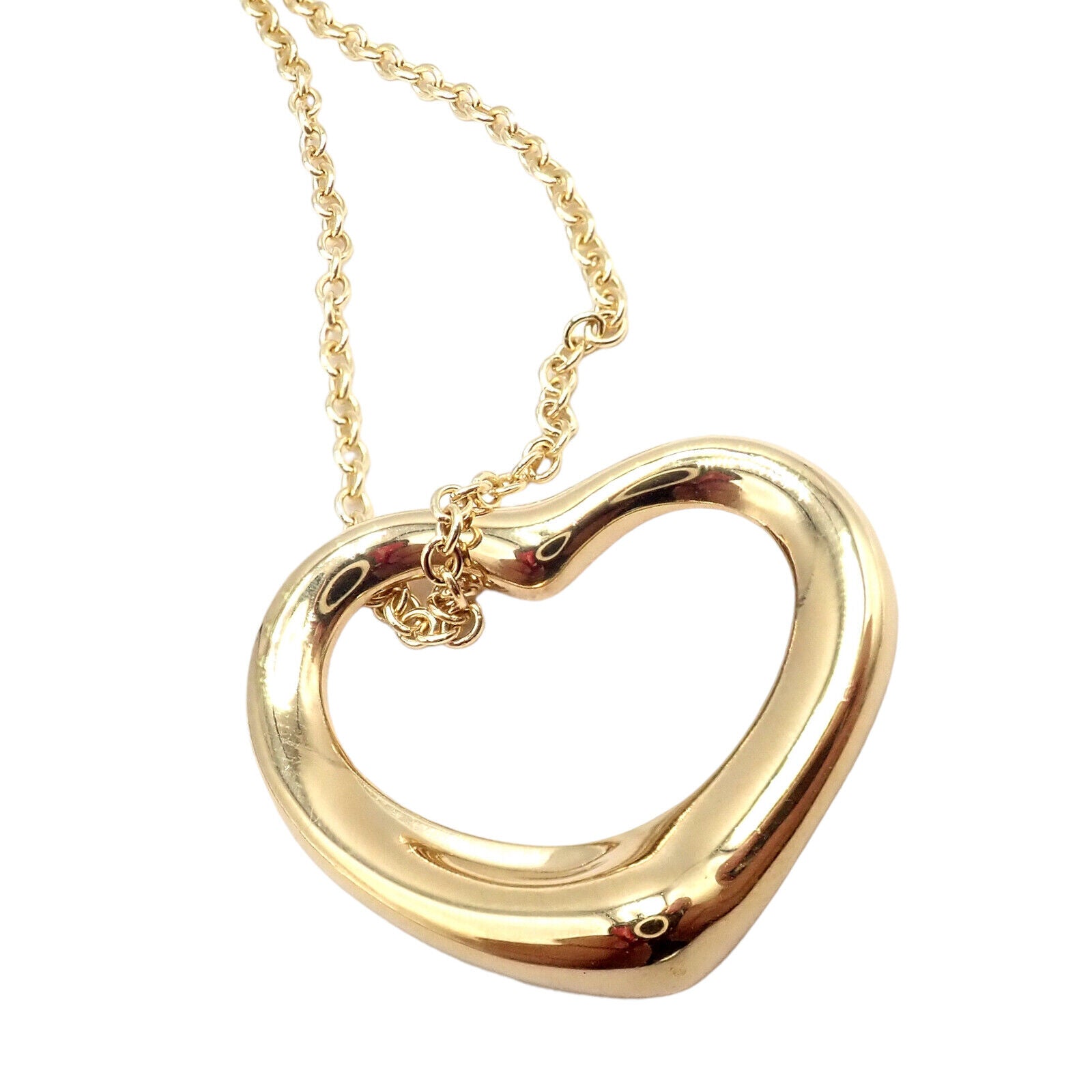 Tiffany & Co. Jewelry & Watches:Fine Jewelry:Necklaces & Pendants Tiffany & Co 18k Yellow Gold Peretti Medium Open Heart Pendant 24" Necklace