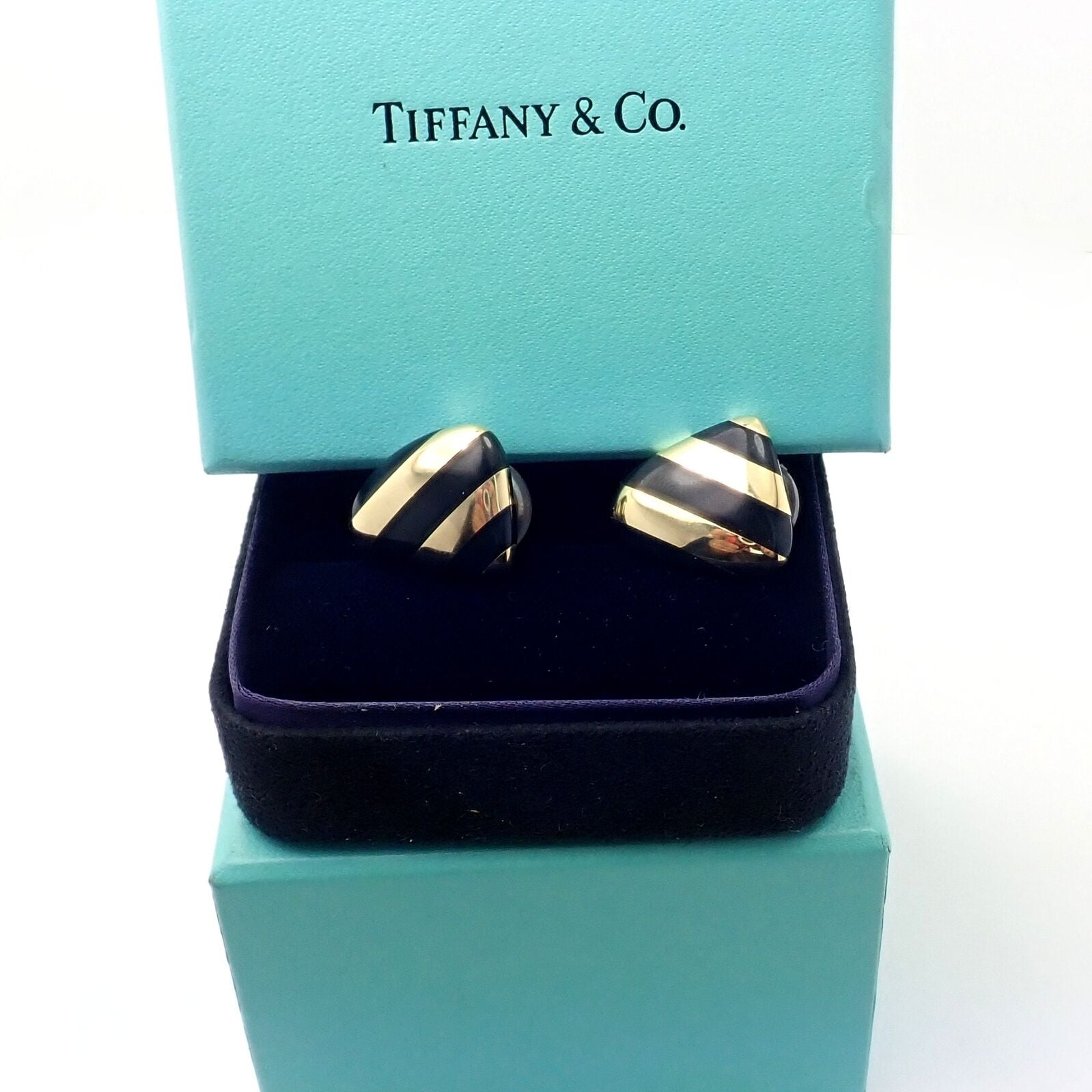 Tiffany black jade earrings Clearance