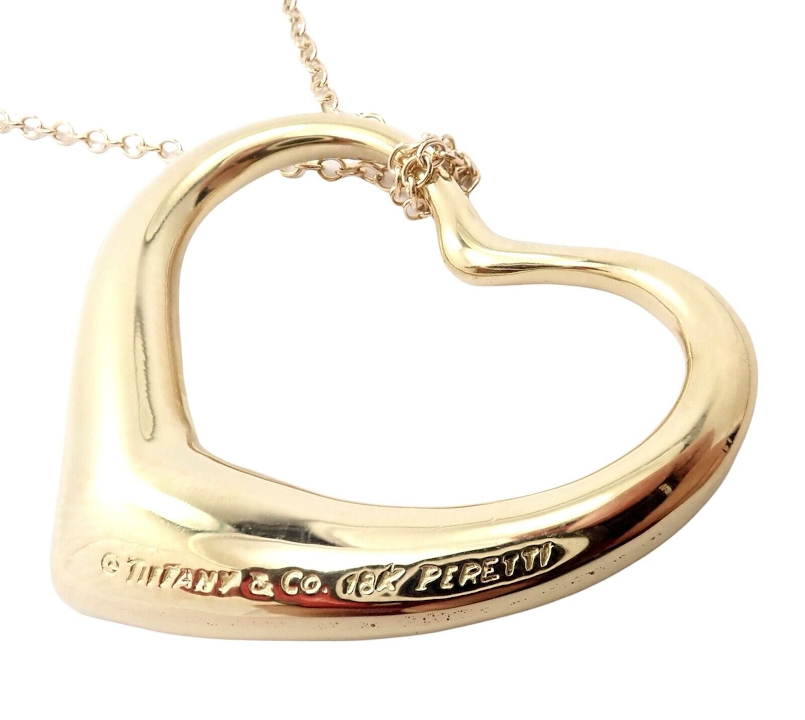 Tiffany & Co. Jewelry & Watches:Fine Jewelry:Necklaces & Pendants Tiffany & Co 18k Yellow Gold Peretti Extra Large Open Heart Pendant Necklace