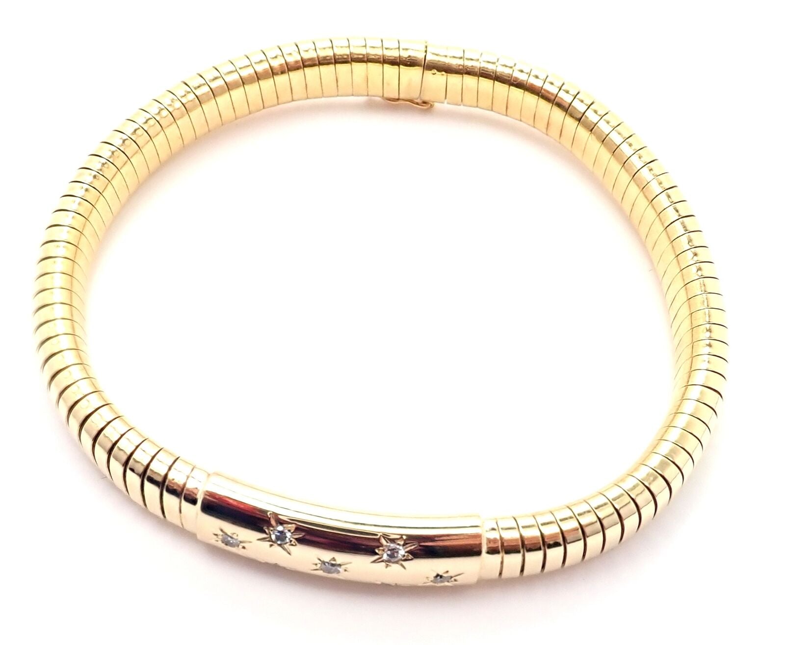 Van Cleef & Arpels Jewelry & Watches:Fine Jewelry:Bracelets & Charms Authentic! Van Cleef & Arpels Tubogas 18k Gold Diamond Bangle Bracelet Paper