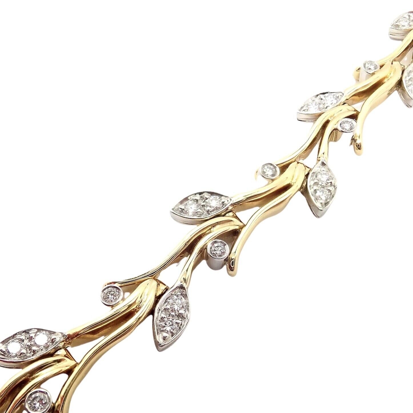 Tiffany & Co. Jewelry & Watches:Fine Jewelry:Bracelets & Charms Authentic! Tiffany & Co 18k Yellow Gold Platinum Diamond Garland Bracelet