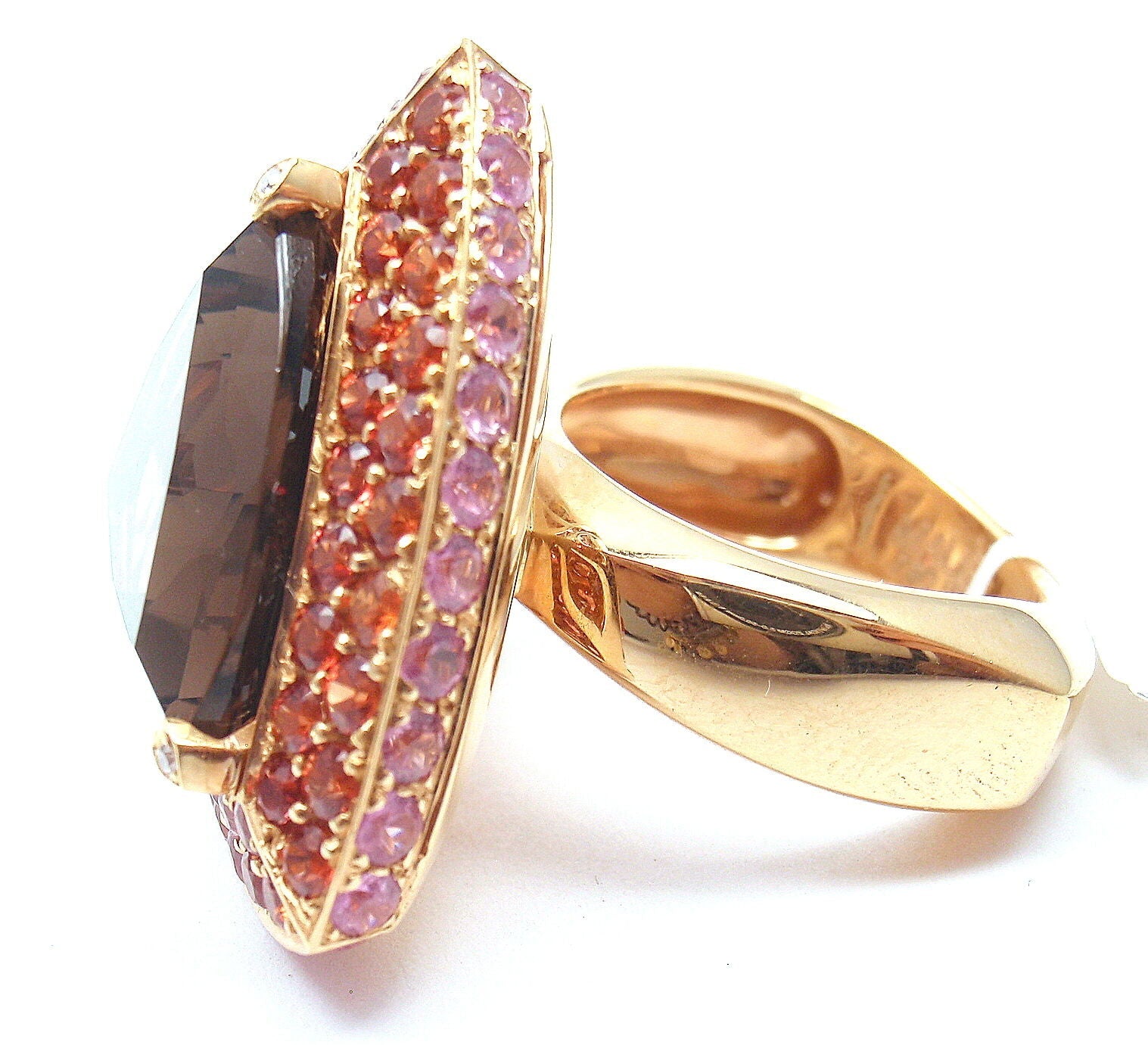 Mauboussin Jewelry & Watches:Fine Jewelry:Rings Authentic! Mauboussin 18k Rose Gold Topaz Amethyst Citrine Large Triangle Ring