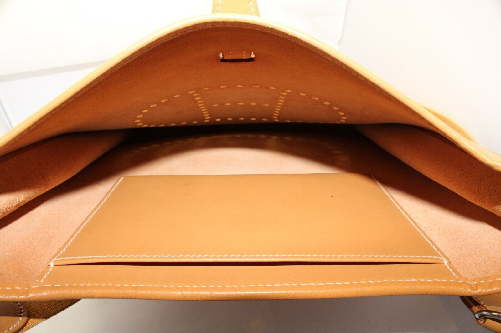 Authentic! Hermes Evelyne Natural Brown Box Calf Leather PM