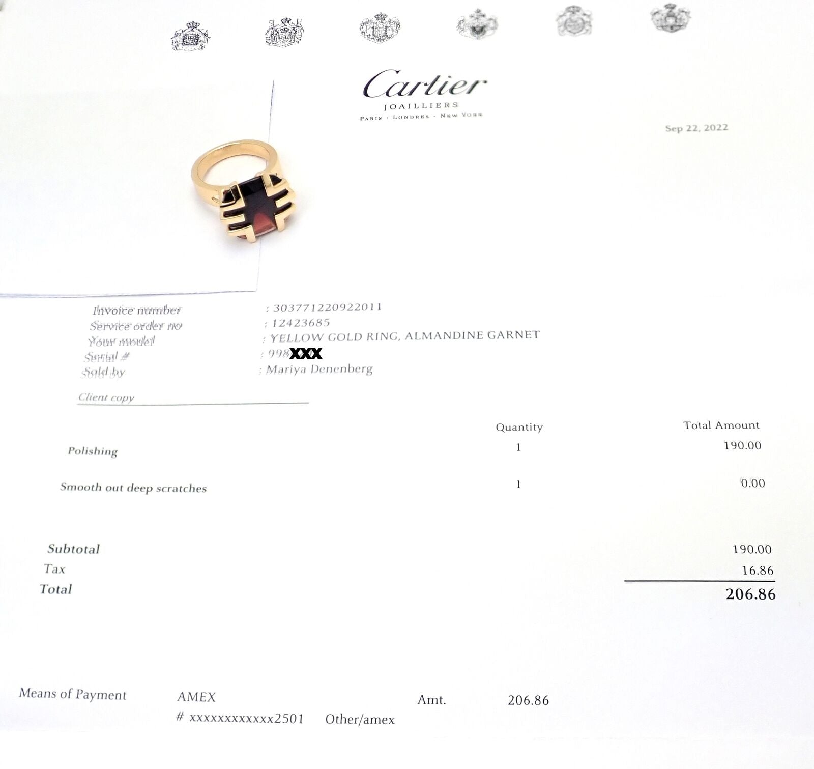 Cartier Jewelry & Watches:Fine Jewelry:Rings Authentic! Cartier Le Baiser Du Dragon 18k Yellow Gold Garnet Ring Paper