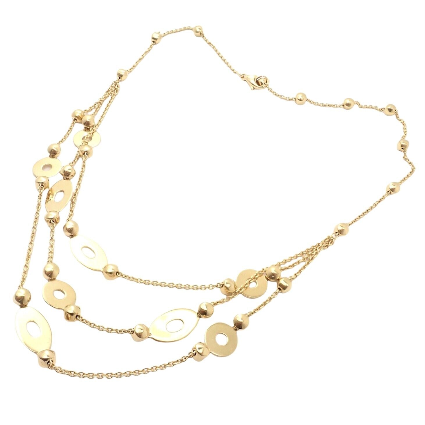 Bvlgari Jewelry & Watches:Fine Jewelry:Necklaces & Pendants Authentic! Bulgari Bvlgari Lucea 18k Yellow Gold Three Row Necklace