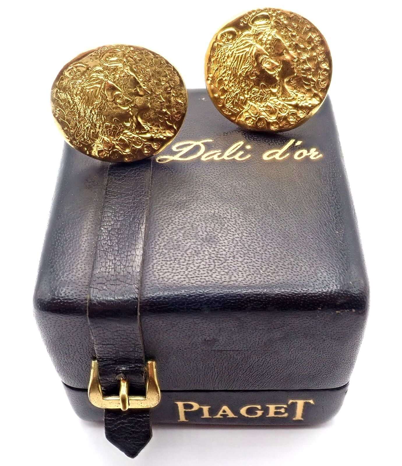 Salvador Dali for Piaget Jewelry & Watches:Men's Jewelry:Cufflinks Authentic Salvador Dali D'or for Piaget 18k & 22k Yellow Gold Cufflinks Box 1966
