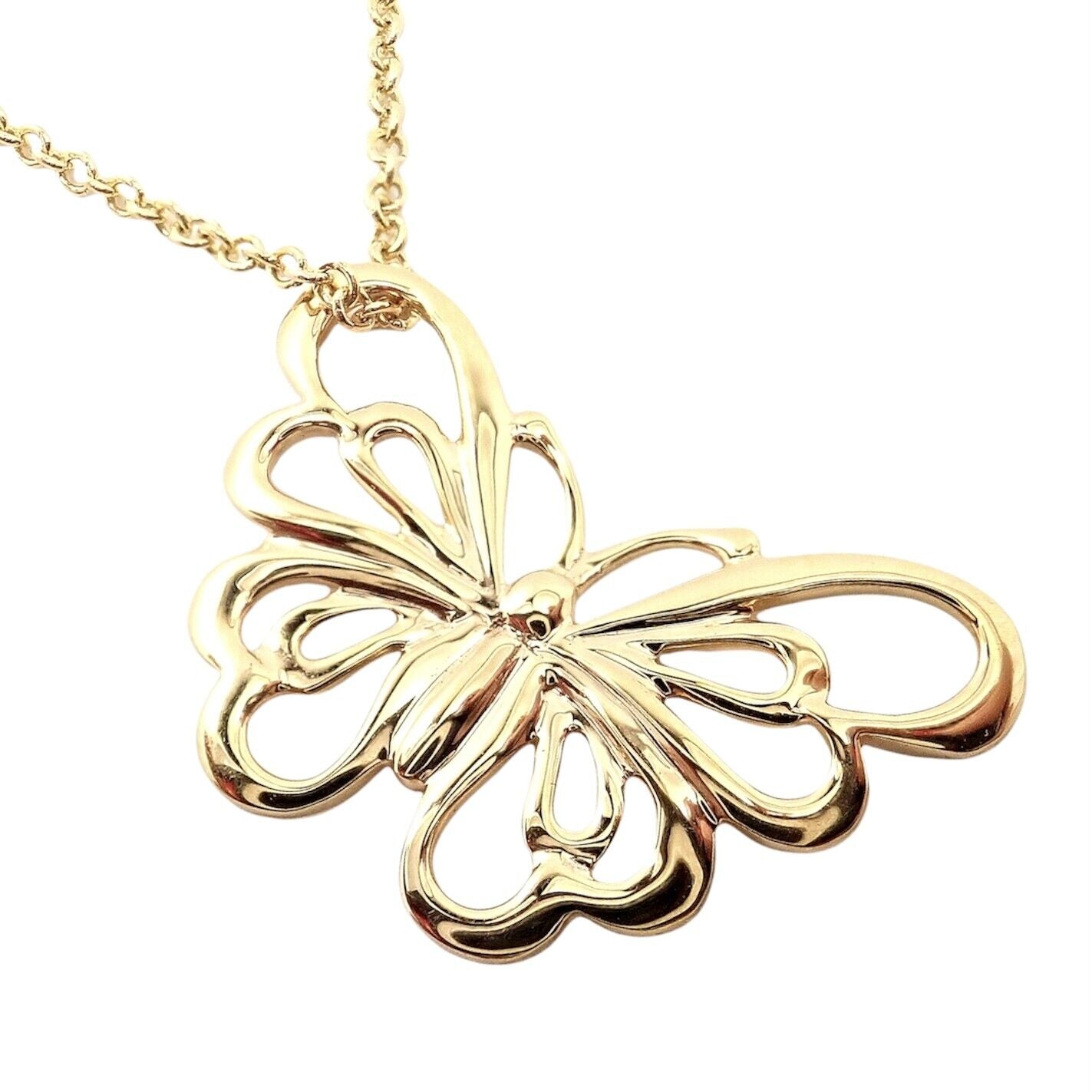 Tiffay & Co Jewelry & Watches:Fine Jewelry:Necklaces & Pendants Authentic! Tiffany & Co 18k Yellow Gold Butterfly Pendant Necklace