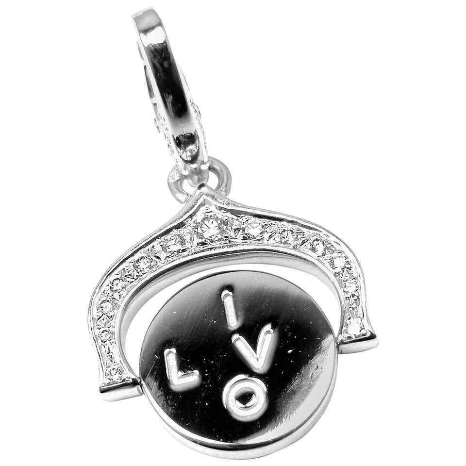 Cartier Jewelry & Watches:Fine Jewelry:Necklaces & Pendants Authentic! Cartier I Love You Diamond 18k White Gold Gold Charm Pendant