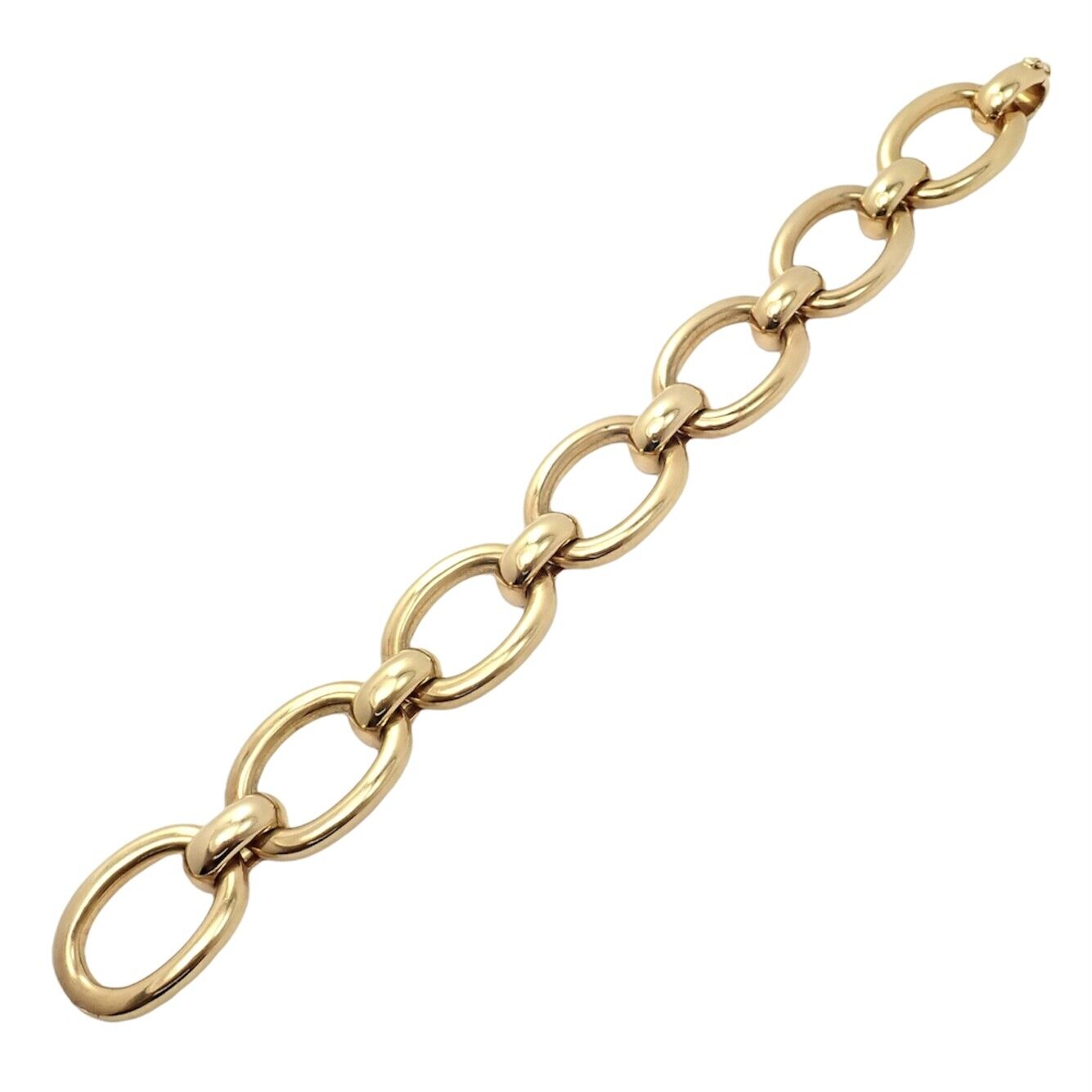 Authentic! Cartier 18k Yellow Gold Large Oval Link Bracelet