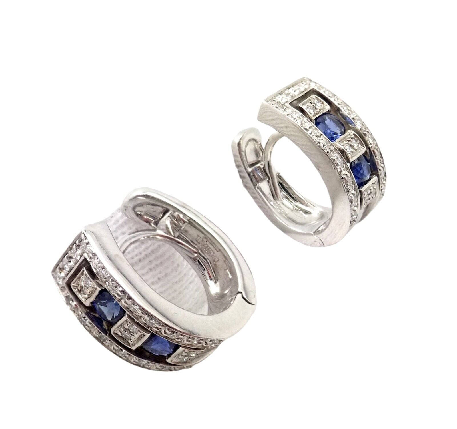 Damiani Jewelry & Watches:Fine Jewelry:Earrings Authentic! Damiani 18k White Gold Diamond Sapphire Belle Epoque Earrings