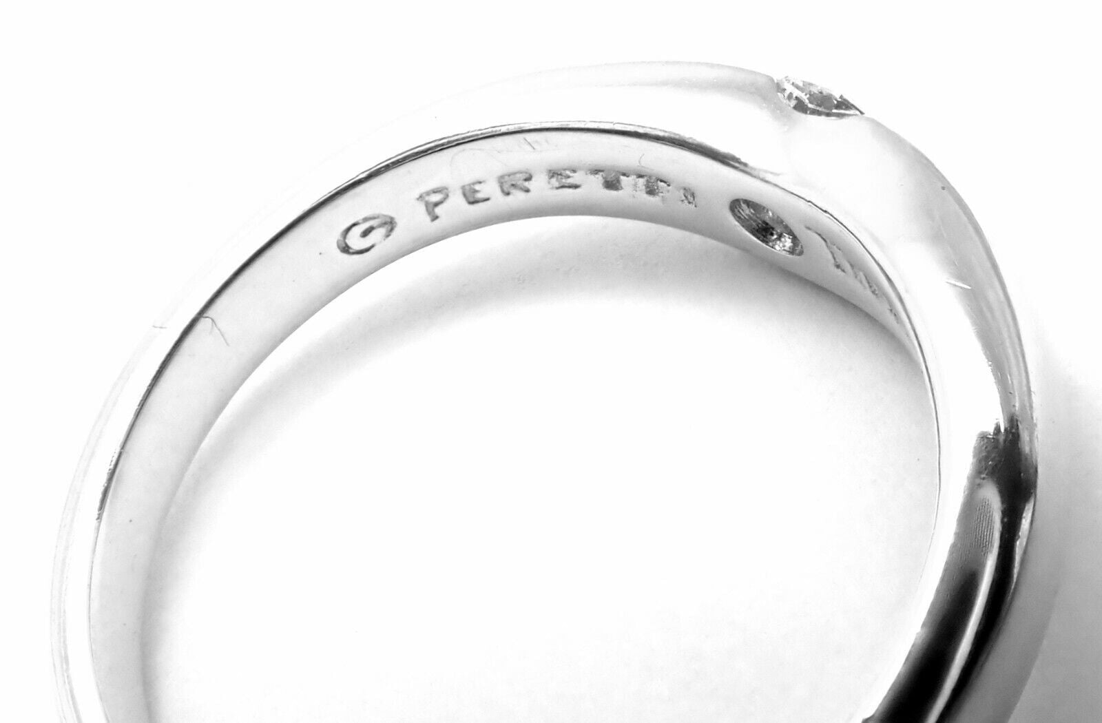 Tiffany & Co. Jewelry & Watches:Fine Jewelry:Rings AUTHENTIC! TIFFANY & Co. PLATINUM PERETTI DIAMOND 0.18ct BAND RING
