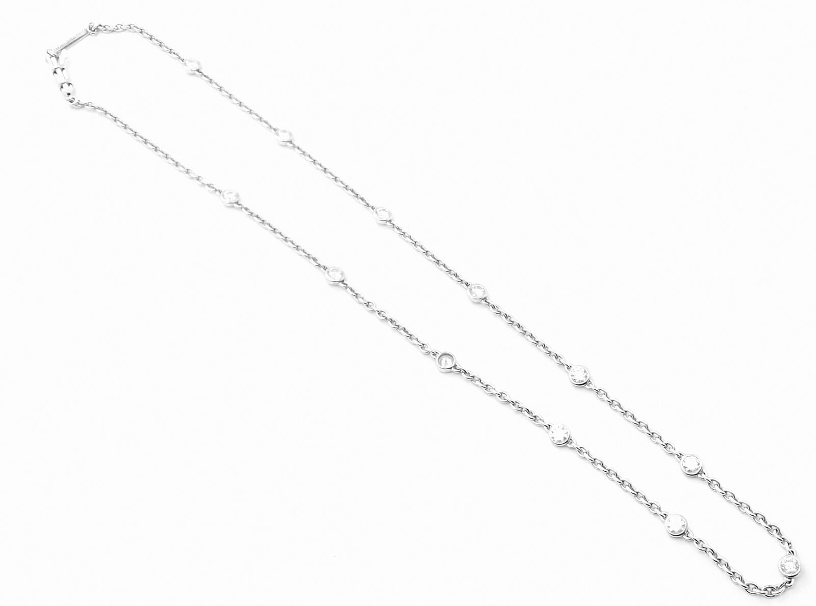 Cartier Jewelry & Watches:Fine Jewelry:Necklaces & Pendants Authentic! Cartier 18k White Gold 1.5ct Diamond By The Yard Chain Necklace