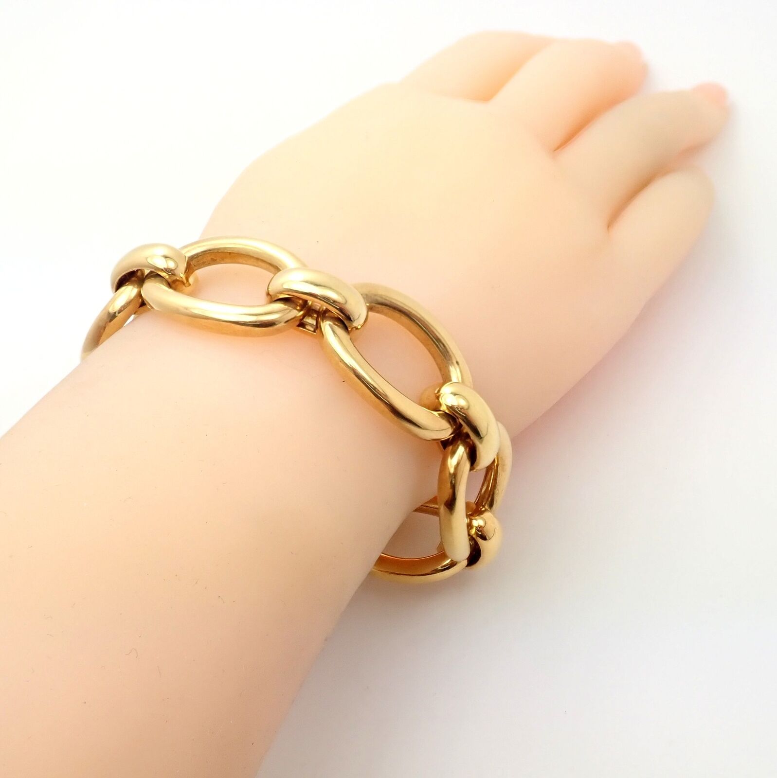 Cartier Jewelry & Watches:Fine Jewelry:Bracelets & Charms Authentic! Cartier 18k Yellow Gold Large Oval Link Bracelet