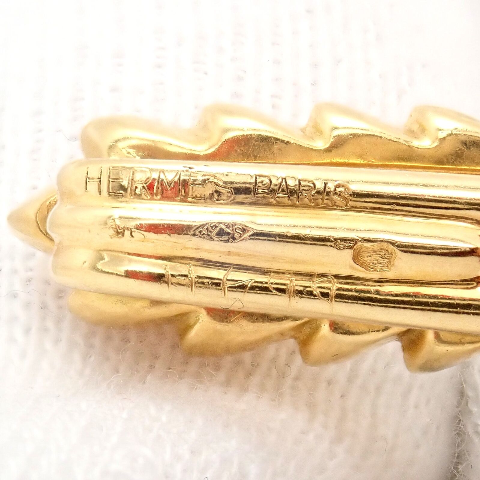 Hermes Jewelry & Watches:Men's Jewelry:Tie Clasps & Tacks Authentic! Rare Hermes 18k Yellow Gold Vintage Tie Bar Clip