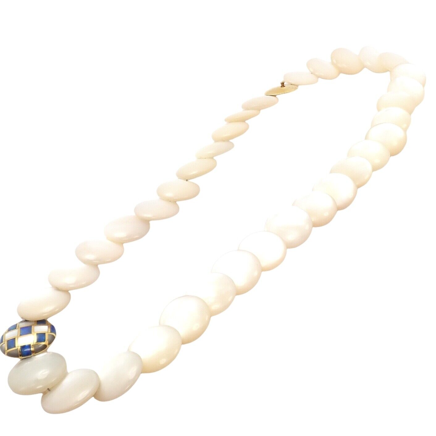 Tiffany & Co. Jewelry & Watches:Fine Jewelry:Necklaces & Pendants Tiffany & Co Cummings 18k Yellow Gold Mother Of Pearl Opal Inlaid Necklace