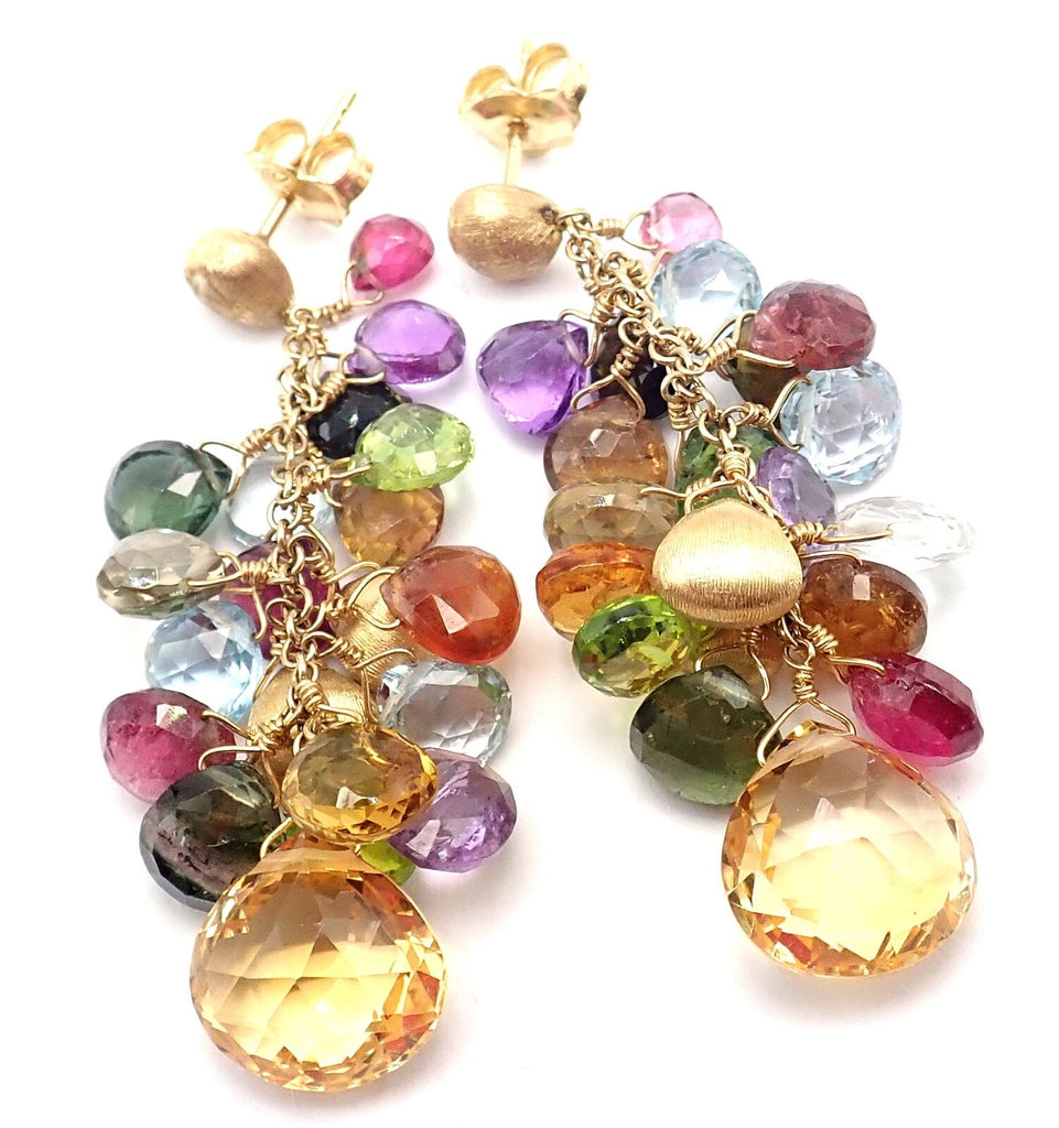 Authentic! Marco Bicego 18k Yellow Gold Paradise Multicolor Gems