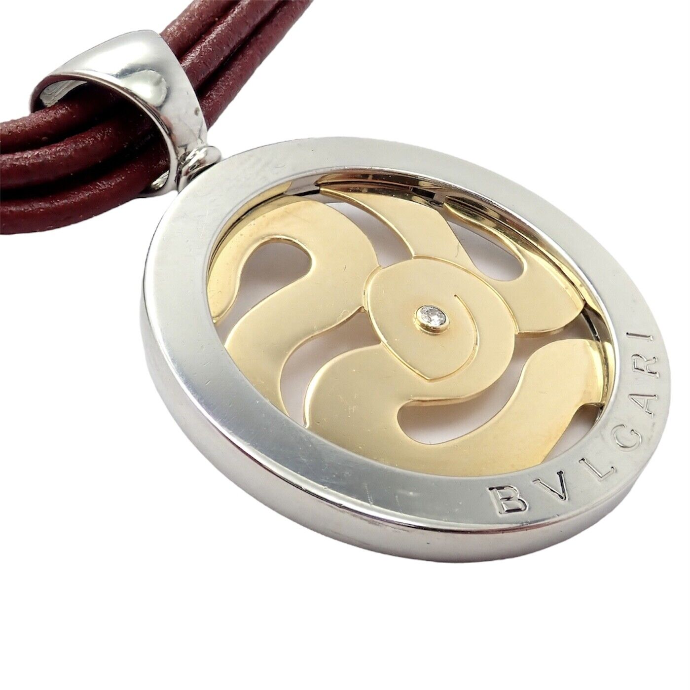 Bulgari Jewelry & Watches:Fine Jewelry:Necklaces & Pendants Bulgari Tondo Snake 18k Yellow Gold + Steel Diamond Multistrand Pendant Necklace