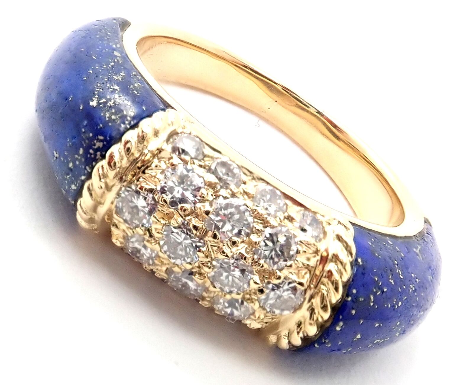 Van Cleef & Arpels Jewelry & Watches:Fine Jewelry:Rings Authentic! Van Cleef & Arpels 18k Yellow Gold Diamond Lapis Philippine Band Ring