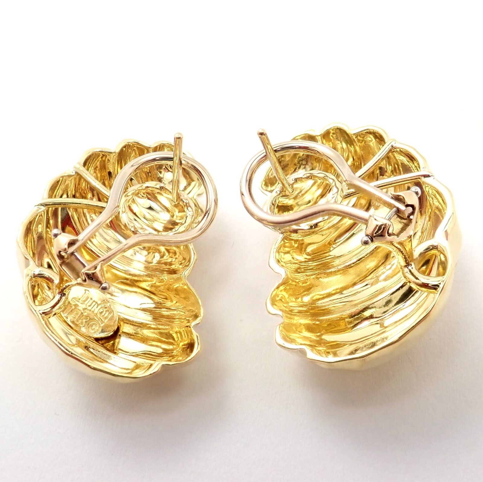 Henry Dunay Jewelry & Watches:Fine Jewelry:Earrings Rare! Authentic Henry Dunay 18k Yellow Gold Hammered Earrings