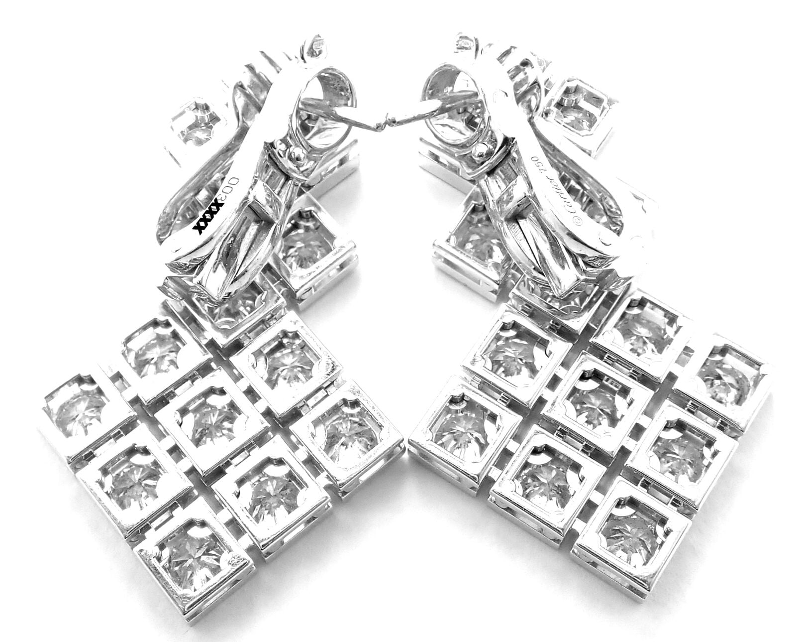 Cartier Jewelry & Watches:Fine Jewelry:Earrings Rare! Authentic Cartier 18k White Gold Diamond Drop Earrings