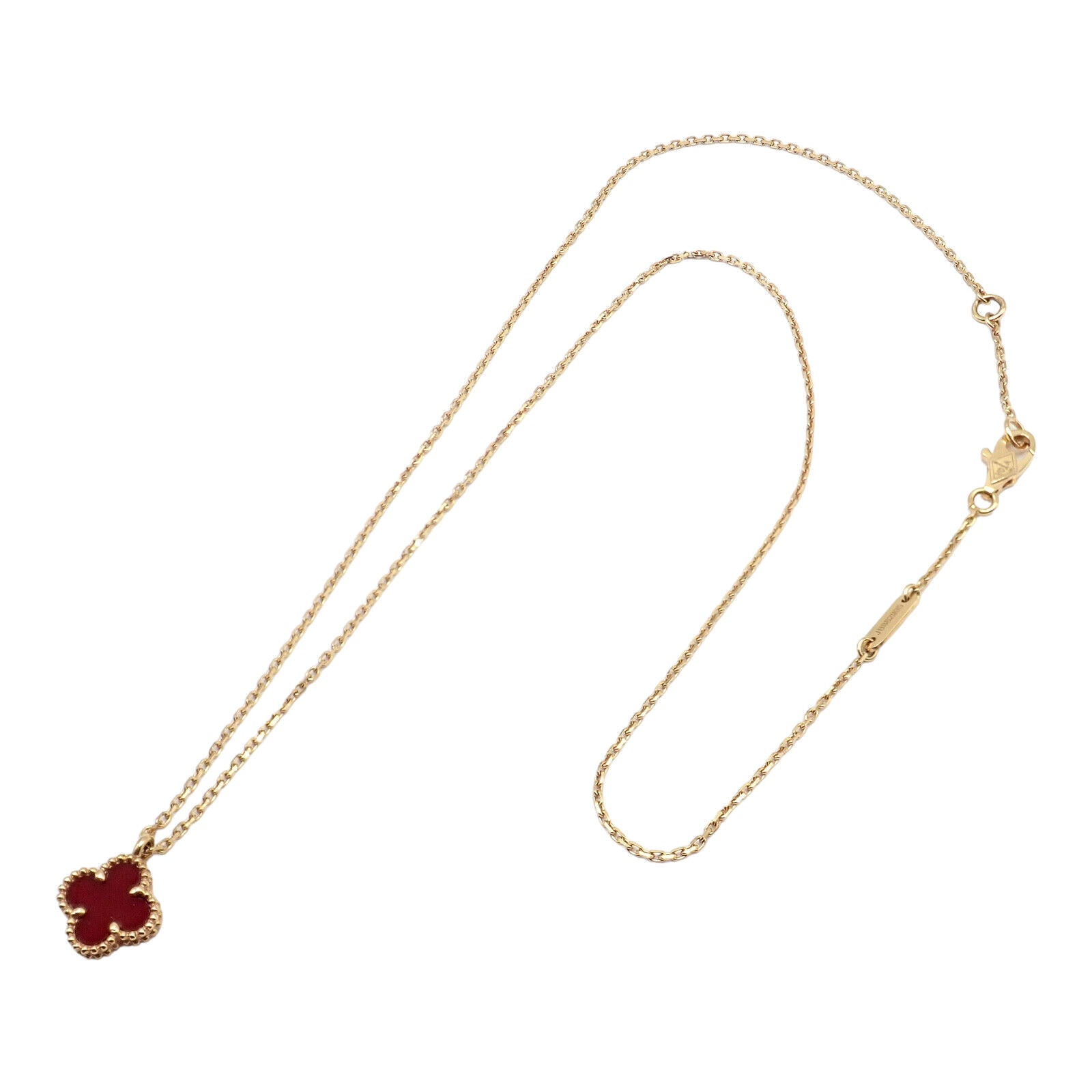 Van Cleef & Arpels Jewelry & Watches:Fine Jewelry:Necklaces & Pendants Van Cleef & Arpels Sweet Alhambra 18k Yellow Gold Carnelian Pendant Necklace