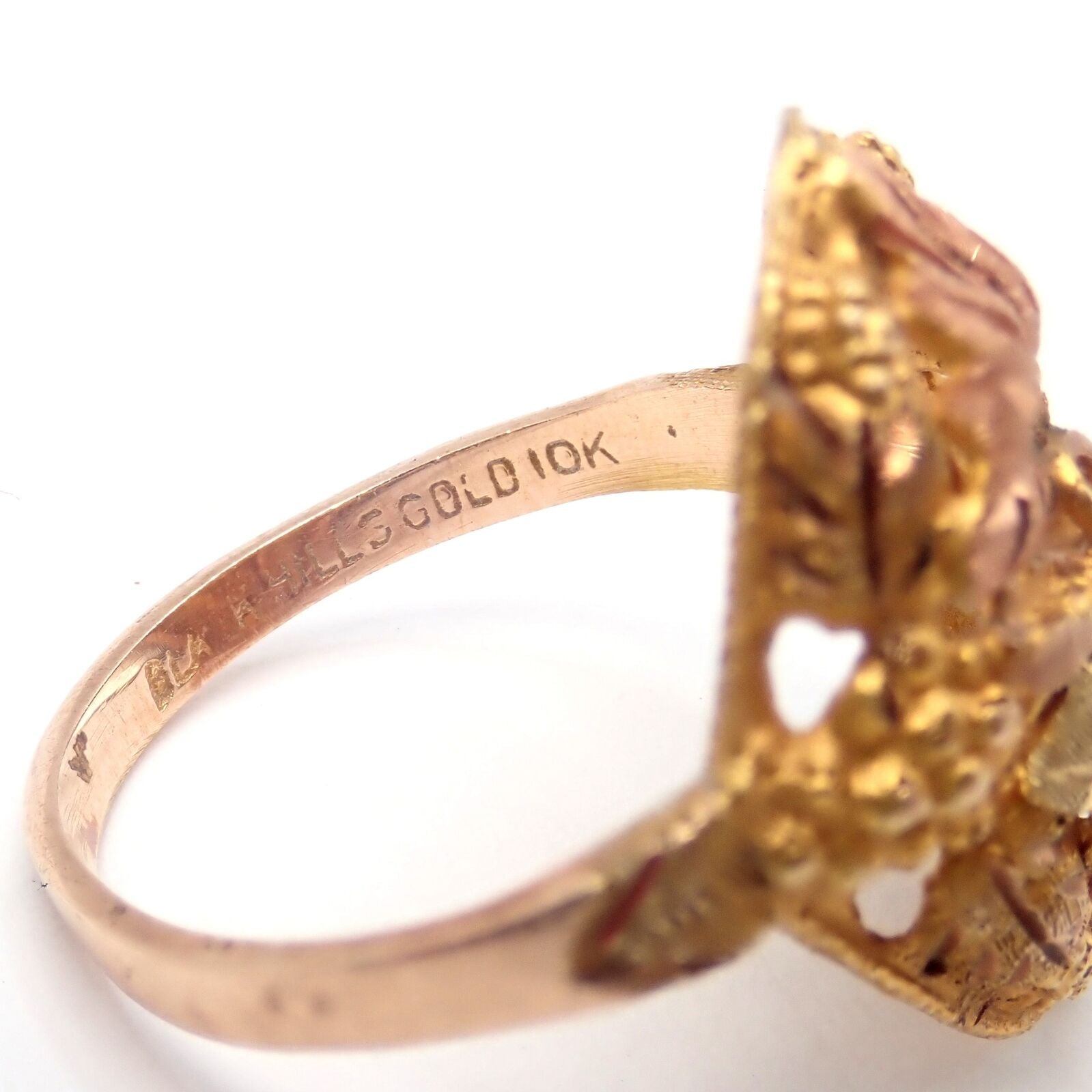 Black Hills Gold Ring 10K Solid Gold Men's Ring Leaf Ring Boho Ring Vi –  gemcitygems.com