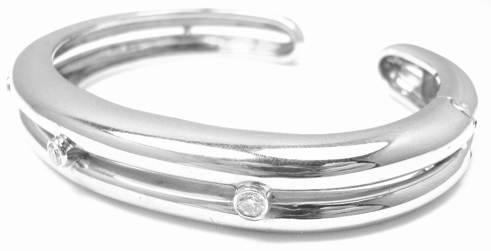 Andrew Clunn Jewelry & Watches:Fine Jewelry:Bracelets & Charms Authentic! Andrew Clunn 18k White Gold Diamond Cuff Bracelet
