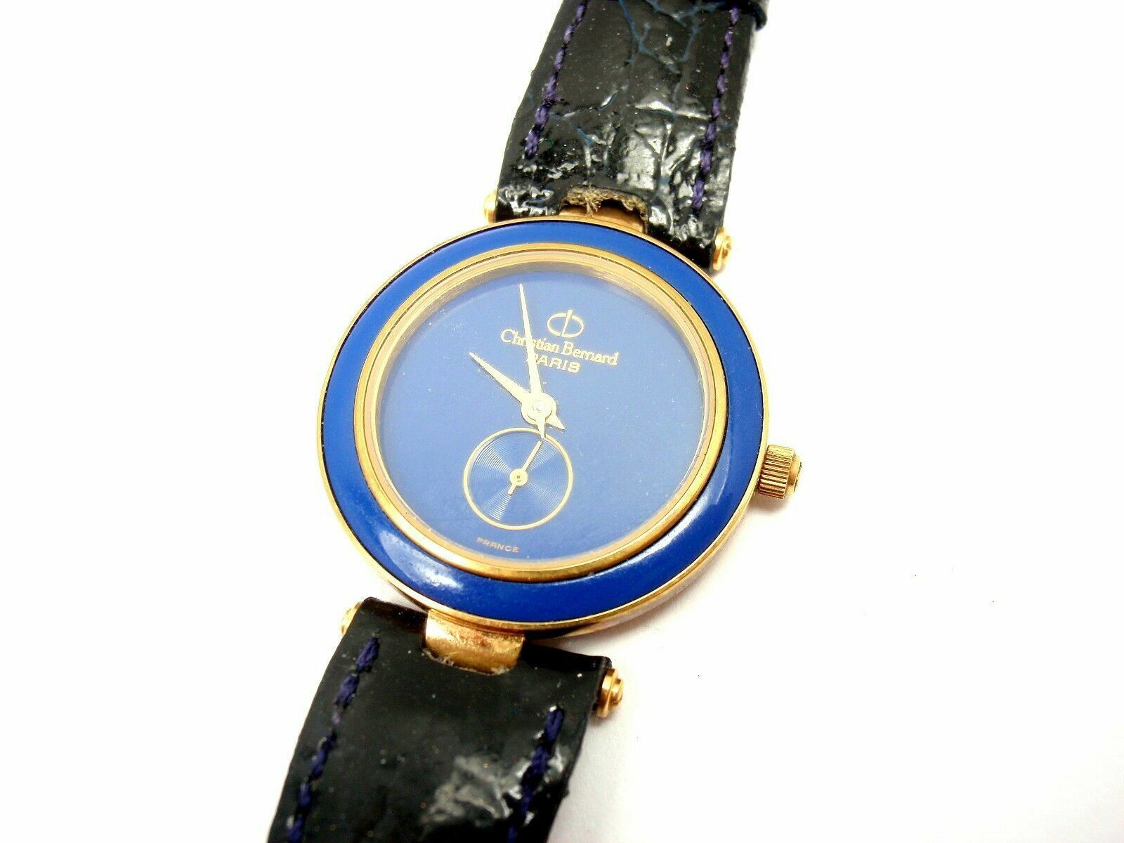 Christian Bernard Jewelry & Watches:Watches, Parts & Accessories:Watches:Wristwatches Christian Bernard Paris Blue Enamel Ladies Quartz Watch