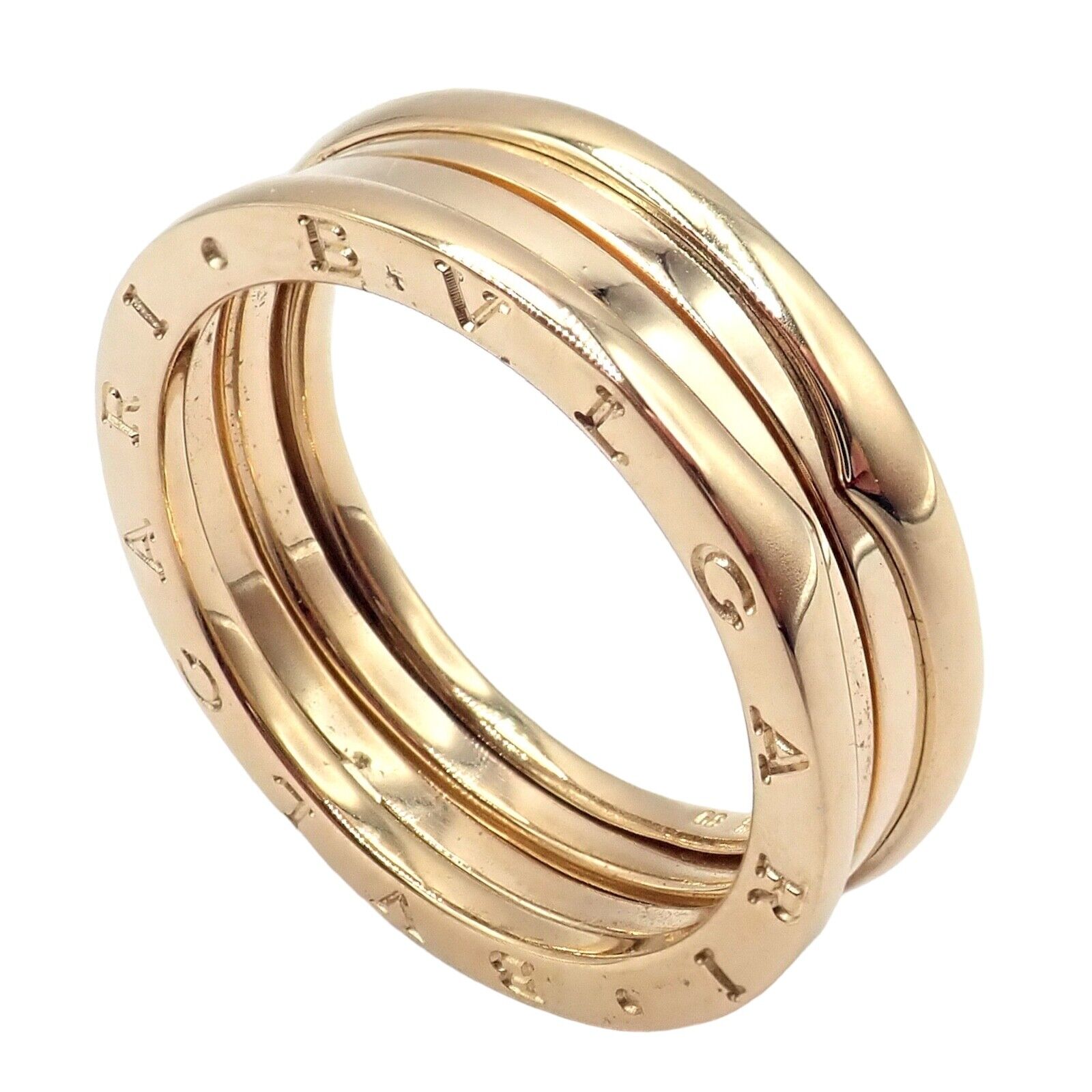 Bvlgari Jewelry & Watches:Fine Jewelry:Rings Bulgari 18k Yellow Gold 2 Row B Zero Band Large Ring Sz us 68 eu 12