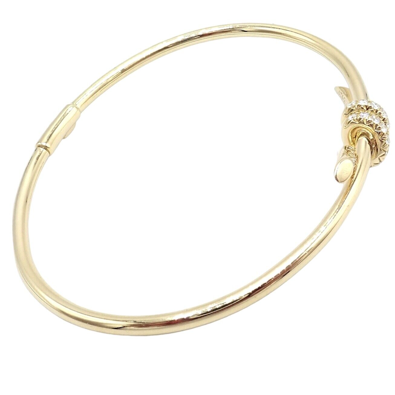 Tiffany & Co. Jewelry & Watches:Fine Jewelry:Bracelets & Charms Authentic! Tiffany & Co 18k Yellow Gold Diamond Knot Bangle Bracelet