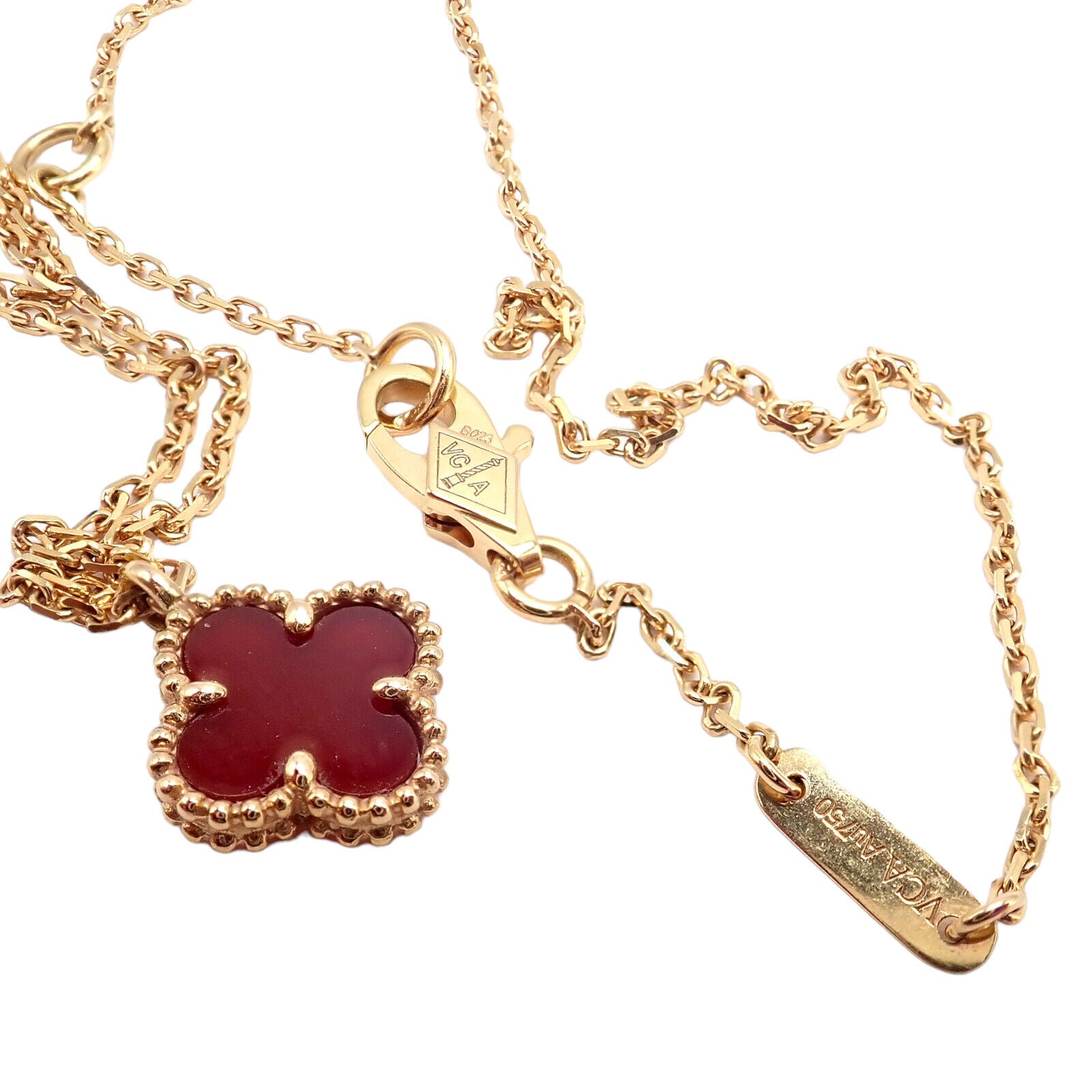 Van Cleef & Arpels Jewelry & Watches:Fine Jewelry:Necklaces & Pendants Van Cleef & Arpels Sweet Alhambra 18k Yellow Gold Carnelian Pendant Necklace