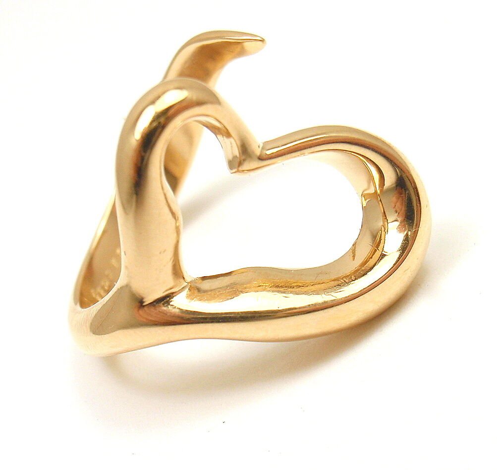 Tiffany & Co. Jewelry & Watches:Fine Jewelry:Rings AUTHENTIC! TIFFANY & Co. 18k YELLOW GOLD PERETTI OPEN HEART RING, SIZE 6.5