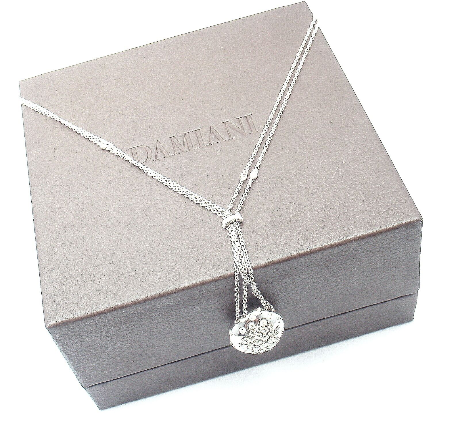 Authentic Damiani 18K White Gold Diamond Drop Cluster