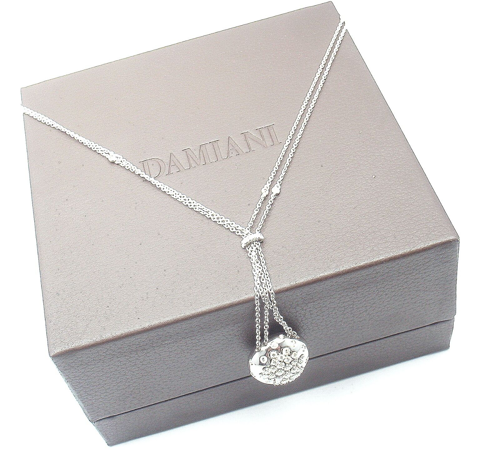 Damiani Jewelry & Watches:Fine Jewelry:Necklaces & Pendants Authentic Damiani 18K White Gold Diamond Drop Cluster Pendant Necklace