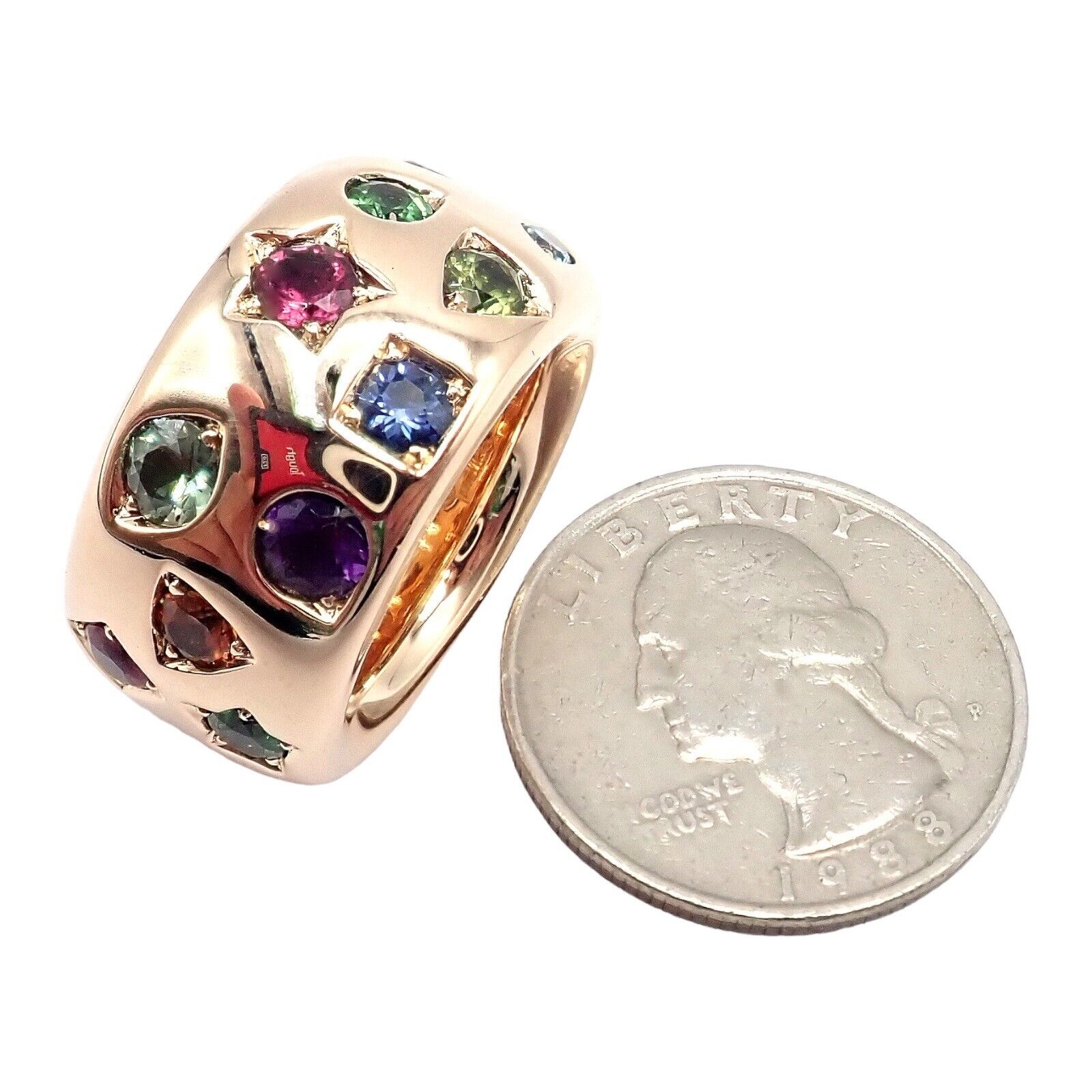 Pomellato Jewelry & Watches:Fine Jewelry:Rings Authentic! Pomellato 18k Rose Gold Color Stone Wide Band Maxi Iconica Ring 6.25