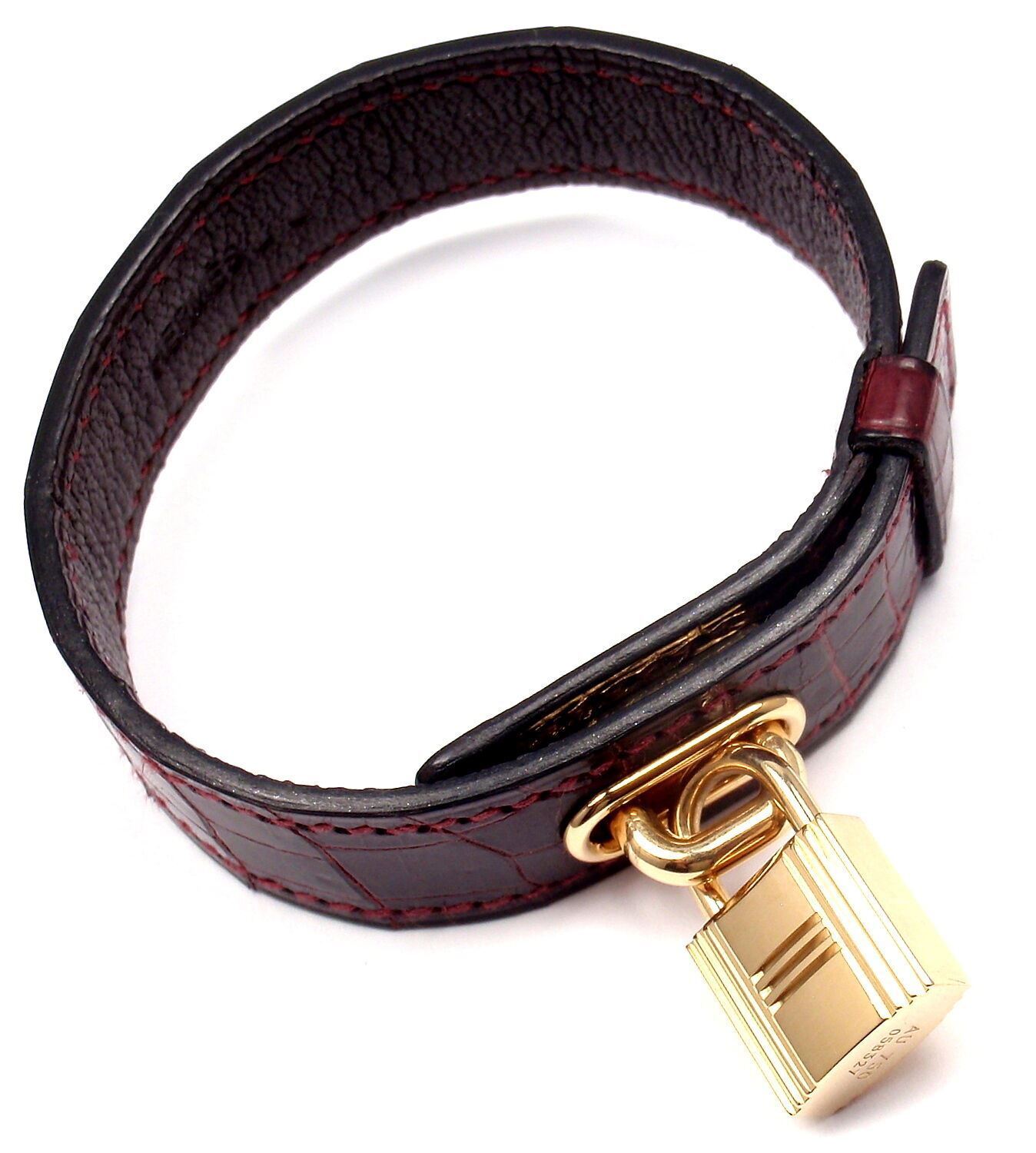Hermes Palladium H Belt Leather Wrap Bracelet