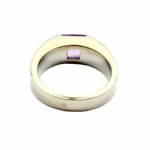 Cartier Jewelry & Watches:Fine Jewelry:Rings Authentic! Cartier 18k White Gold Tank Amethyst Ring 1999 Sz US 5.25 EU 50